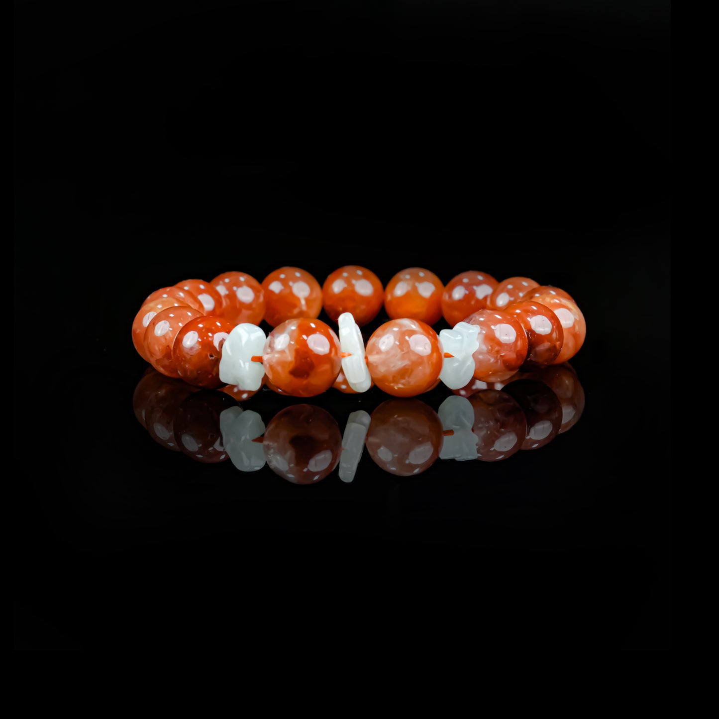Red Rabbit Hair Quartz Beaded Bracelet | Triad Blessing for Passion & Emotional Balance