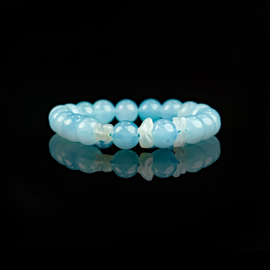 Aquamarine Beaded Bracelet | Triad Blessing for Calm & Clear Communication