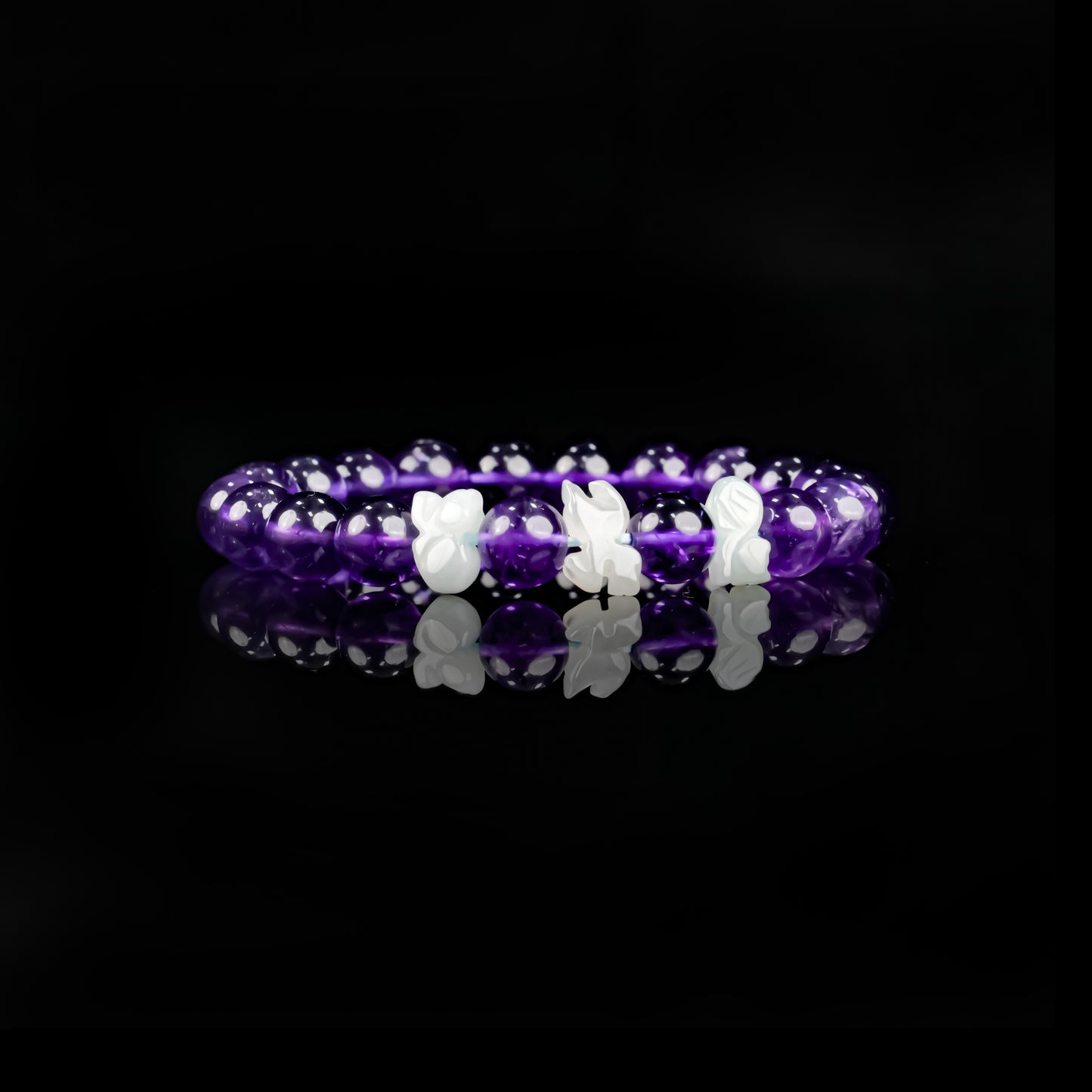 Amethyst Beaded Bracelet | Triad Blessing for Calm & Spiritual Growth
